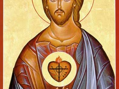 An icon of Christ displaying the Sacred Heart.